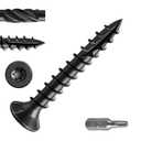 #8 * 1-5/8" Black Deck Screws, (377pcs) 2 lbs.Exterior Wood Screws, Rust Resistant Epoxy Coated, Bronze, T20 Star Bit
