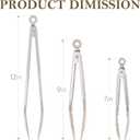 CAROTE Tongs for Cooking Heat Resistant Stainless Steel Kitchen Tongs with Non Scratch Silicone Tips, Perfect for Nonstick Cookware, BBQ Tongs Set of 3 (7"+9"+12")