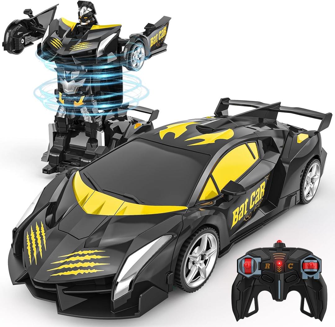 BLUEJAY Transform Rc Cars for Boys 4-7 8-12, 2.4Ghz Remote Control Car 1:18 Scale Transforming Robot, One-Button Deformation 360 Rotation Car Toy Gifts for Boys 3-5