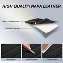 Faux Leather Car Seat Covers Two Front Seat, Foam Seat Cover for Car, Universal Car Seat Protector with Waterproof and Breath Fit for Cars, Trucks, SUV, Vans (Black Striped)