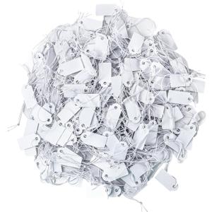 200 Pcs Small Price Tags, Paper Tags with Elastic String, Writable Blank Kraft Gift Tags for Clothes Jewelry Gifts (1.020.47inch, White)