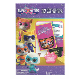 Disney Jr Super Kitties Scratch to Reveal Valentine Cards  Exchange Cards Super Kitties Scratch 2 Pack