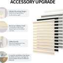 Zebra Blinds for Window Light Filtering Dual Layer Roller Shades Light Control and Protecting Privacy for Home and Office (41" W x 72" H, Light Brown)