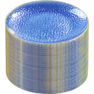 Rubtlamp 60 Pieces Blue Gold Plastic Plates - 10 inch Blue Plastic Dinner Plates - Hammer Pattern Design - Fancy Clear and Gold Disposable Plates Ideal for Wedding & Party