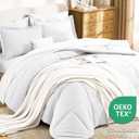 CozyLux Queen Comforter Set White - 7 Pieces Bed in a Bag Queen, All Season Breathable Bedding Sets, Oeko-Tex Certified Bed Set with Down Alternative Comforter, Sheets, Pillowcases & Pillow Shams