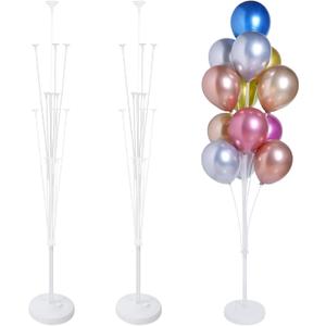 2 Sets of Balloon Stand Kit - 62in Balloon Stands with Base, Balloon Sticks, Decorations for Party Birthday Wedding Baby Shower Gender Reveal Graduation, Transparent