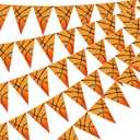 Faccito 5 Pack Basketball Banners Party Decorations Sports Championship Pennants Hanging Decor Themed Triangle Flags Athletics Game Garland for Birthday Party Supplies (Orange)