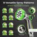 Garden Hose 100 Ft With 8-Pattern Spray Nozzle, 5/8" Lead-Free Flexible Water Hose With 3/4" Anodized Aircraft-Grade Aluminum Interface, Lightweight Kink-Resistant Water Pipe For Lawn, Yard, Outdoor