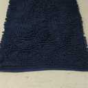 H.VERSAILTEX Navy Blue Bath Rug, Bath Mat Non Slip Bath Mats for Bathroom Floor, Bathroom Rug Extra Thick Chenille Rug 17" x 24" Absorbent Soft Shaggy Washable Dry Fast Plush Rugs for Bathtubs