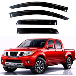 KPY Rain Guards Fit for 2005-2021 Nissan Frontier Crew Cab, Out-Channel Window Visors Vent Wind Deflectors 4PC, Truck Accessories for 2009-2013 Suzuki Equator Crew Cab (Full-Size Cabs)