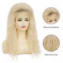 Long Blonde Curly Wig for Women Blonde Rocker Punk 70s 80s Wig With Bangs Synthetic Fiber Wigs for Costume Halloween Cosplay Use