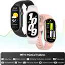 FITVII Slim Fitness Tracker AMOLED with Blood Oxygen, Blood Pressure, 24/7 Heart Rate and Sleep Tracking, IP68 Waterproof Activity Trackers and Smart Watches with Step Tracker, Pedometer for Women Men