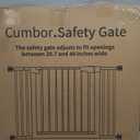 Cumbor 29.7-40.6" Baby Gate for Stairs, Baby Essential Safety Gate, Mom's Choice Awards Winner-Dog Gate for Doorways, Pressure Mounted Auto-Close Pet Gates for Dogs Indoor, Durable Child Gate, Black