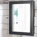 AAZZKANG Wood Framed Mirror Rectangular Mirrors for Wall Black Large 26"x18" Decorative for Bedroom Living Room Bathroom Home Entyway Hanging