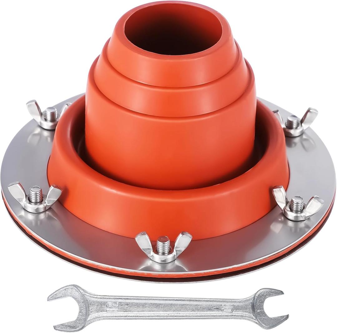 Tent Stove Jack Kit, Flexible Silicone Pipe Boot, High Temp Roof Flue Kit for Stove, Heat Resistant Roofing Pipe Flashing Kit for Bell Tent, Yurt, Wood Burner, Travel Stove