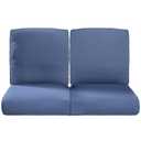 Pop 22x25/22x24 Outdoor Seat Cushions Set of 2 - High Back Water-Resistant Patio Wicker Chairs Cushion for Dining Rocker Glider Loveseat Couch Sectional Sofa - Navy Blue/Classic
