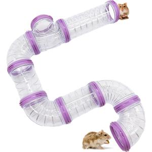 8PCS Hamster Tunnel Tube DIY Assorted Toy Transparent Adventure Pipe Playground Excercise Set for Mouse Syrian Hamster Gerbil (Purple) 8PCS Hamster Tunnel Tube DIY Assorted Toy Transparent Adventure Pipe Playground Excercise Set for Mouse Syrian Hamster Gerbil (Purple)
