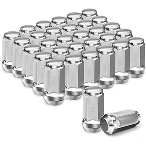 24pcs M14x1.5 Lug Nuts - Compatible with Chevrolet Colorado/Suburban/Silverado, GMC Express/Yukon/Sierra 1500, Ford F150/Expedition, One-Piece Design Factory Chrome Wheel Lug Nut Set
