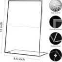 EHWINE 12 Pack Acrylic Sign Holder 8.5 x 11, Black Picture Frame Stand up Table Top Sign Holders, Slanted Back Paper Holder Clear Display Stand Menu Flyer Holder for Wedding Party