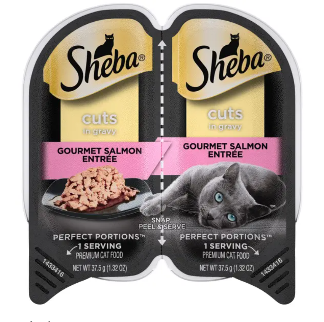 Delicious Salmon Gravy Wet Cat Food -24 Easy- Serve Portions for Feline Health (06/10/2027)