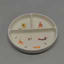 Silicone Suction Plates with Dividers - Grip Plates for Babies 6-12 Months and Toddlers 1-3, Toddler and Baby Dishes, Baby Led Weaning Essentials, Dishwasher Safe (Beige - Dogs and Cats) 