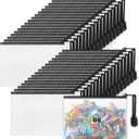 Jetec 32 Pcs Mesh Zipper Bags Toy Storage Bikini Organizer Bag Bolsas Para Guardar Trajes De Bao Waterproof Zipper Reusable Pouch Puzzle Multipurpose for Storage Office (Black,5.1 x 4.1 Inch)
