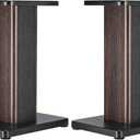 MECCANIXITY Wood Grain Speaker Stands 1 Pair 15.7 Inch (40cm) Universal Small Speaker Stand Hollowed Stands Enhanced Audio Listening for Home Theaters Cinema