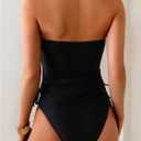 Floerns Women's Two Piece Tankini Swimsuits Floral Halter Drawstring Bathing Suit Swimwear (Black, XL)