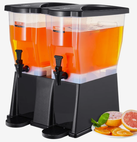 VEVOR Beverage Dispenser, 3 Gallon x 2 Drink Dispensers for Parties, Plastic Juice Dispenser with Stand Spigot Lid, Iced Tea Lemonade Juice Water Dispenser, for Restaurants, Hotels, Parties