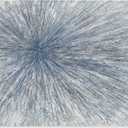 Yihui Arts Hand Painted Abstract Boho Sun Wall Art in Light Blue and White - Textured Painting for Living Room, Bedroom or Bathroom Decor - Picture-Perfect Artwork, 36"L x 24"W