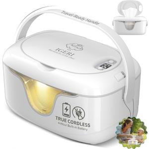Portable Baby Wipe Warmer - Cordless Rechargeable Wet Wipes Dispenser for Travel & Car Battery Operated with Nightlight Temperature Control for On the Go