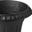 Arcadia Garden Products PL00BK Classic Traditional Plastic Urn Planter, 16 x 18, Black