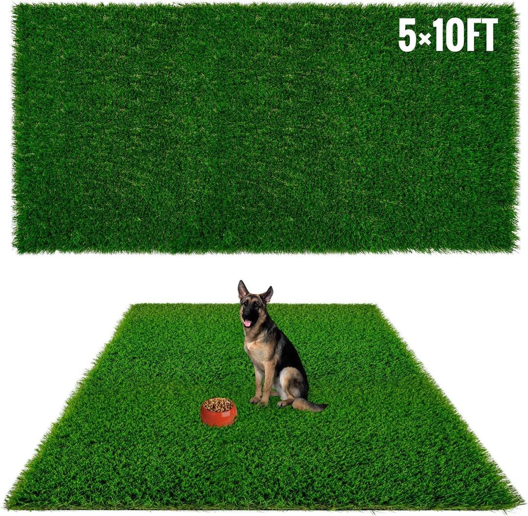 Sunturf Fake Grass for Dogs to Pee on, Artificial Grass for Dogs , Dog Pee Pads Extra Large, Outdoor Grass Mats, Washable, 5x10FT Puppy Potty Training Rug, Strong Permeability, Washable