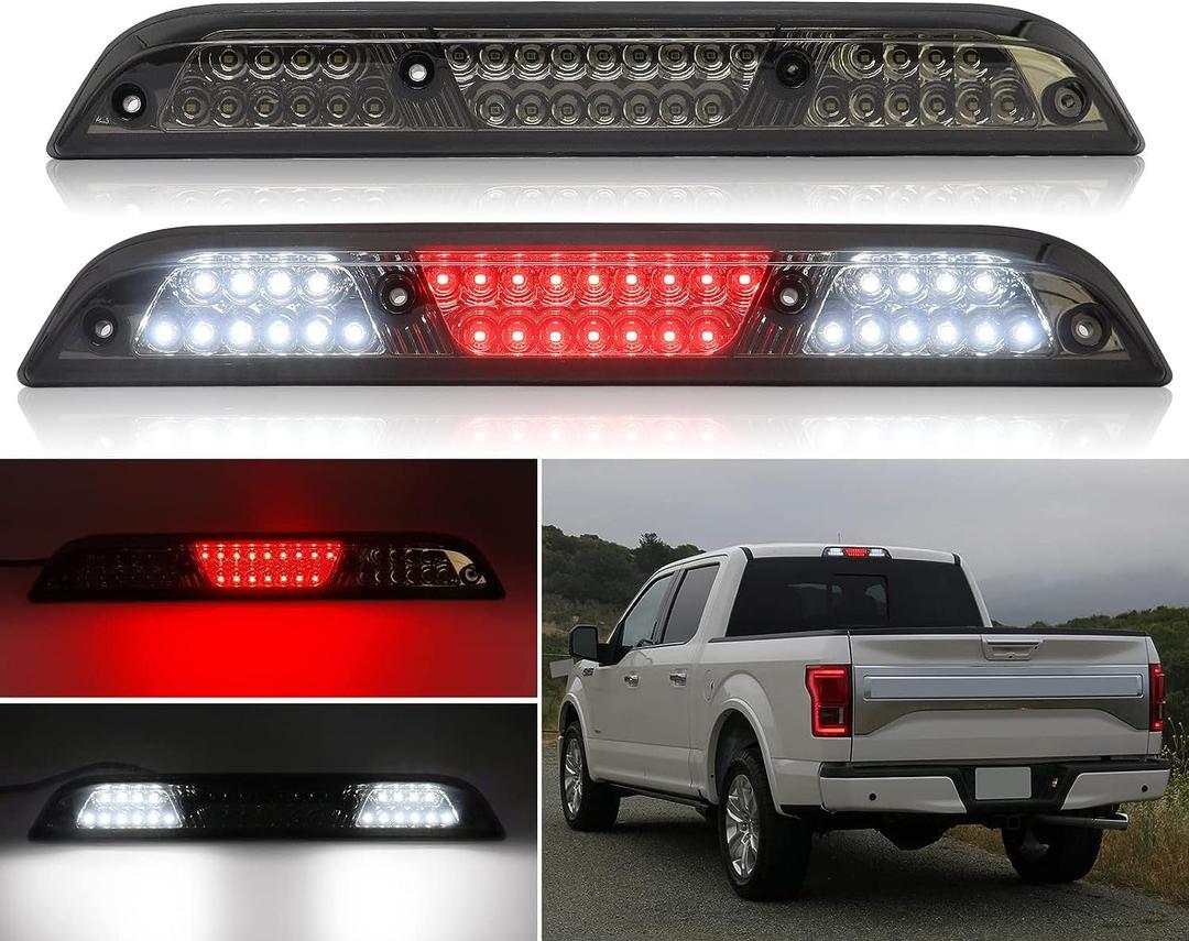 Smoked Lens LED third Brake Light Compatible for 2015-2020 F150, 2017-2020 F250/F350/F450/F550, 2019-2020 Ranger ,21-24 Maverick,LED 3rd High Mount Stop Lamp with Sealing Gasket, Ventilation Holes.