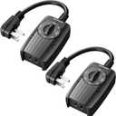 DEWENWILS Outdoor Light Timer Dusk to Dawn, Weatherproof, Plug in Timer for Garden Christmas String Light, 10A, UL Listed, 2 Pack