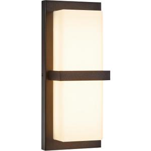 Maxxima LED Porch Lantern Outdoor Wall Light, Black with Horizontal Bar & Frosted Lens, 1000 Lumens, 5 CCT 2700K/3000K/3500K/4000K/5000K, Modern Exterior Patio Sconce Lantern, Dimmable at 120V