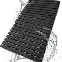 BEMISO Shower Mat Non Slip Bathtub Mat with Suction Cups and Drain Holes 27.5 x15.7 Inch Bath Mat for Tub & Shower.Easy Dry,Easy to Cut,Eco-Friendly (Black)