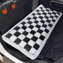 Dog Car Seat Cover for Back Seat, Plaid Backseat Pet Bed Mat, Non-Slip Travel Dog Bed for Backseat Extenders, 24.8" x 54", Black and White