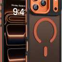 BENTOBEN Magnetic for iPhone 17 Pro Max Case 2025 [Compatible with Magsafe] [Military-Grade Protection] Matte Women Men Anti-Slip Shockproof Bumper Phone Cases for 17 Pro Max 6.9", Cosmic Orange/Black