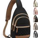 Capolo Sling Bag for Women Men Waterproof Crossbody Bags for Women Trendy Casual Fanny Pack with Convertible Shoulder Strap Chest Bag for Travel Hiking(Black, Medium)