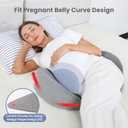 Pregnancy Wedge Pillow for Sleeping, Upgraded Memory Foam Maternity Pillow for Pregnant Women, Pregnancy Body Pillow with Cooling Removable, Washable Cover, Support for Belly,Back, Legs (Grey)