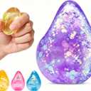 Fidget Toys Stress Cube, Cube Squishies Anxiety Stress Relief, Ice Squishy Stress Cube-Drop Malt Sugar Balls, Sensory Toys for Kids with Autism, Fidgets for Classroom Prize Toys (1pack Purple)