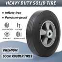 GICOOL 10" x 2.5" Flat-Free Solid Rubber Tire and Wheel 5/8" Axle Bore Hole, 2 1/4" Offset Hub, Replacement 4.10/3.50-4" for Hand Truck Dolly Trolley Garden Wagon Cart Generator, 2 Pack, 10" , Bore Dia.5/8" Plastic Rims