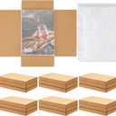 30 Pack Corrugated Comic Book Mailers with 30 Bubble Bags, Comic Book Shipping Box Easy Fold Cardboard Photo Box for Mailing Packaging, Height Adjustable(Brown,7.8 x 11 x 1.97 Inch)