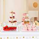 DI QIU REN 8PCS Cake Stand Set, Plastic Cupcake Stands with Gold Rim, Dessert Display Stands Set for Wedding Birthday Party Tea Party