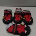 Dog Shoes for Large Dogs, 360Anti Slip Medium Dog Boots & Paw Protectors Winter Snowy, Waterproof 4Pcs Dog Booties with Reflective Strips (Size 8: 2.95''x3.46''(W*L), Red)