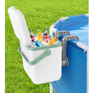 Pool Cooler for Above Ground Pool, Wall Mounted Insulated Poolside Cooler, Hanging Pool Ice Chest Keeps Beverage Cooling for up to 72 Hours, Safe Material Portable Pool Drink Cooler for Party