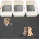 Cat Litter Mats-Extra Large 47''x36'' Litter Trapping Mat for Cat-XXL Litter box Matt for Floor-2 Layer Catcher Rug for Pet kitty Litterbox-Waterproof Urine Proof,Non-Slip