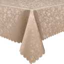 Smiry Rectangle Table Cloth, Waterproof Heavy Duty Vinyl Tablecloths, Wipeable Washable Table Cover for Kitchen and Dining Room (Khaki, 60" X 102")