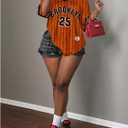 Women's Mesh Oversized Jersey Shirts Y2K Number Striped Half Sleeve Basketball Football Jersey (M)